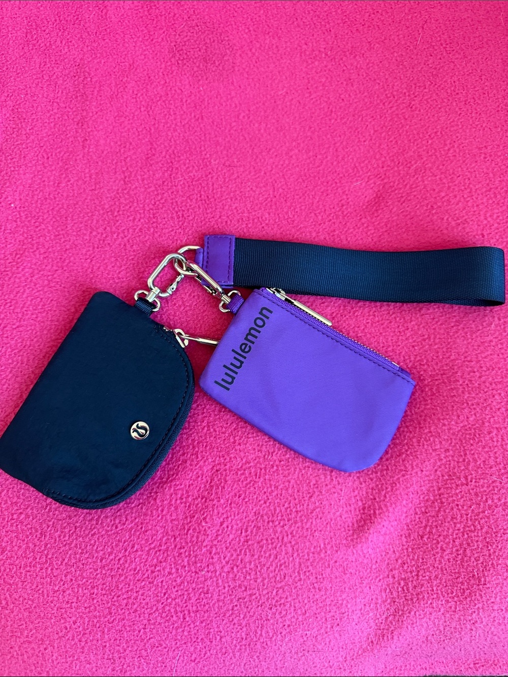Brand New* Lululemon Purple Coin Pouch Keychain with Clip Wallet